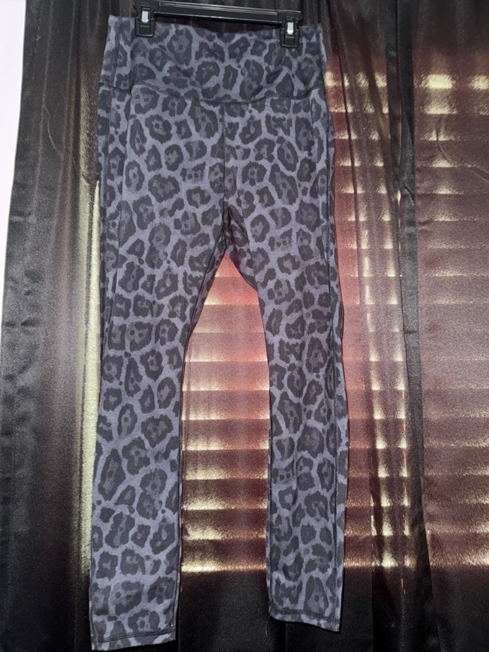 Move Theology Leopard Print Workout Leggings - Gray & Black
